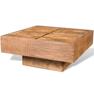 Quadratischer Couchtisch Mango Massivholz Braun