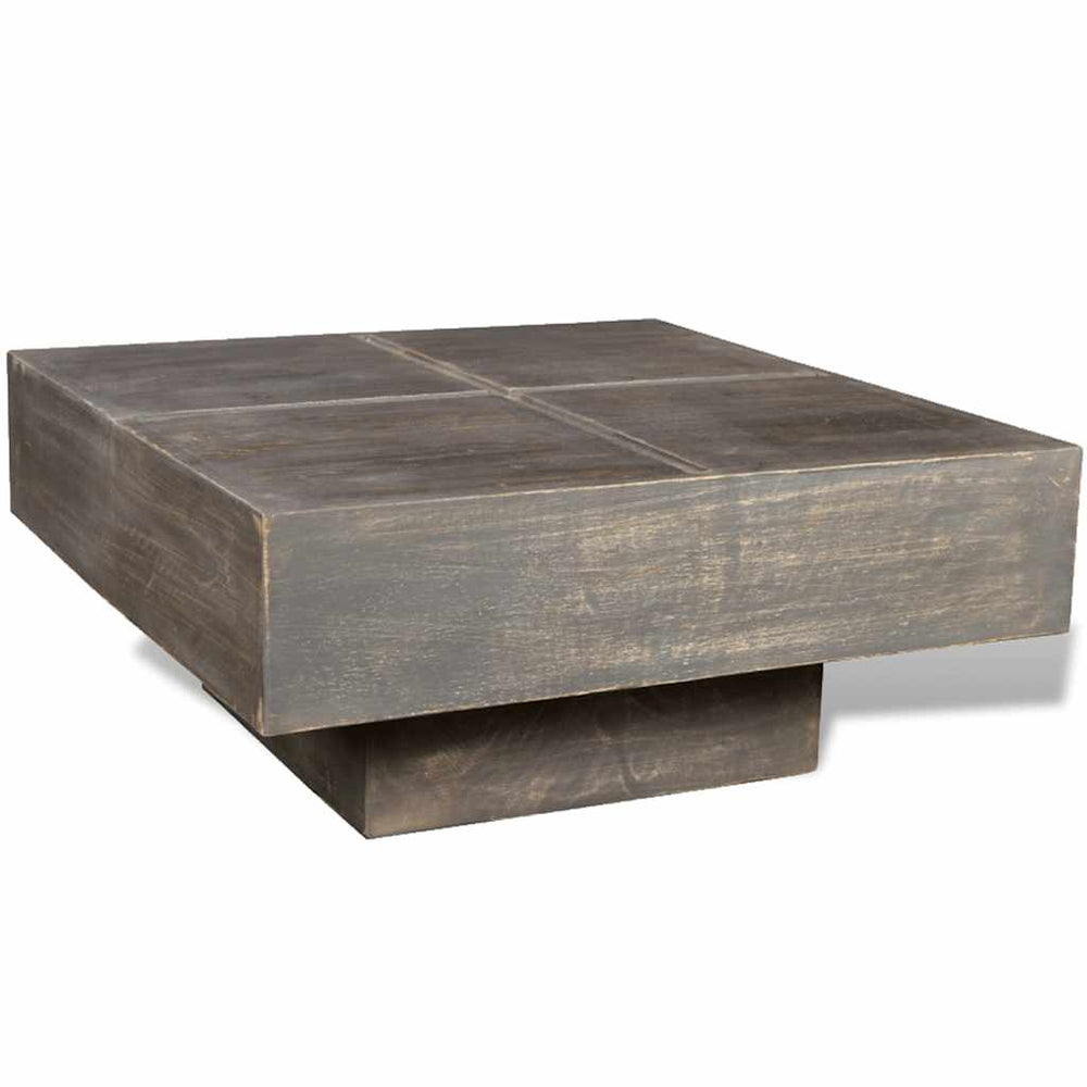 Quadratischer Couchtisch Dunkelbraun Mango Massivholz