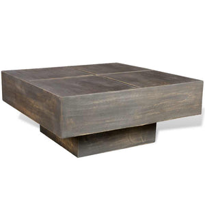Quadratischer Couchtisch Dunkelbraun Mango Massivholz