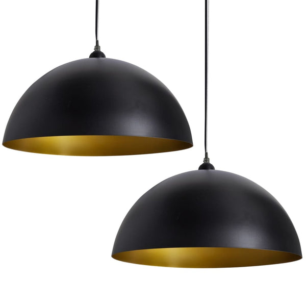 Schwarze Pendelleuchte, 2er Set, Höhenverstellbar
