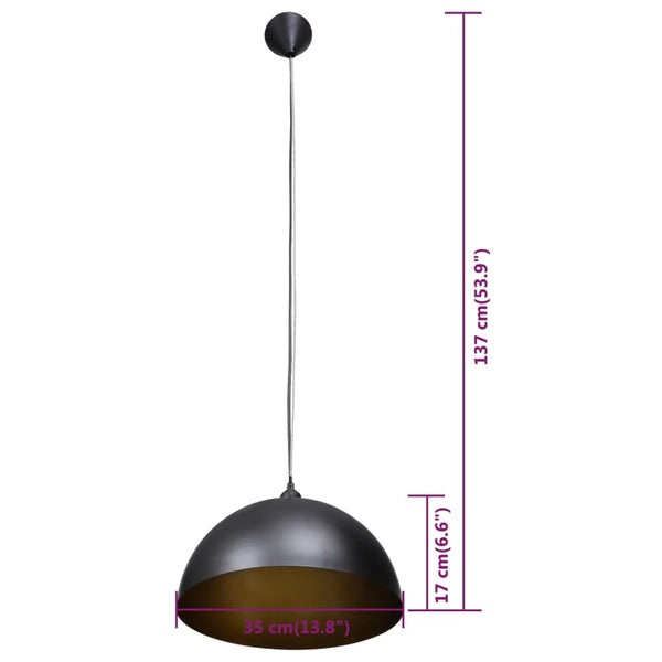 Schwarze Pendelleuchte, 2er Set, Höhenverstellbar