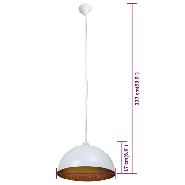 Höhenverstellbare Deckenleuchte, 2er Set, Weiß
