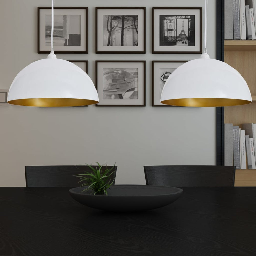 Höhenverstellbare Deckenleuchte, 2er Set, Weiß