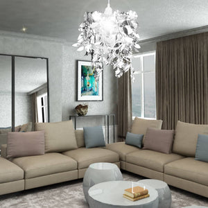 Silberne Pailletten Kronleuchter