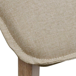 Esszimmerstühle 4er Set Beige Stoff Eiche Massivholz