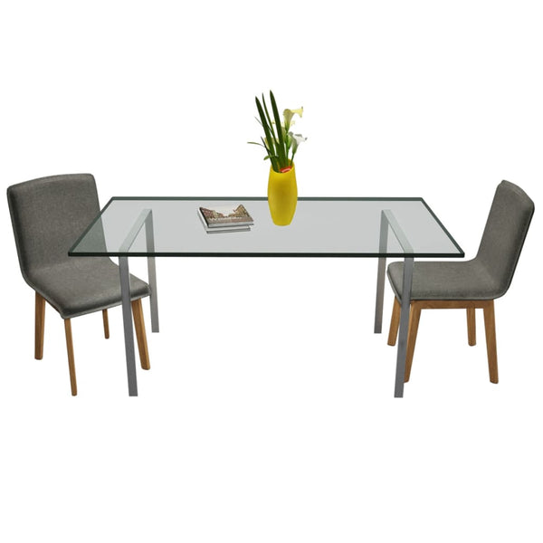 vidaXL Chaises de salle à manger 2 pcs Tissu gris clair et bois de chêne massif