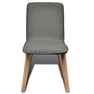 vidaXL Chaises de salle à manger 2 pcs Tissu gris clair et bois de chêne massif