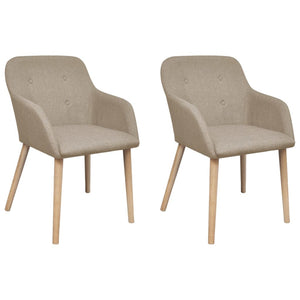 Esszimmerstühle 2er Set Beige Eiche Massivholz