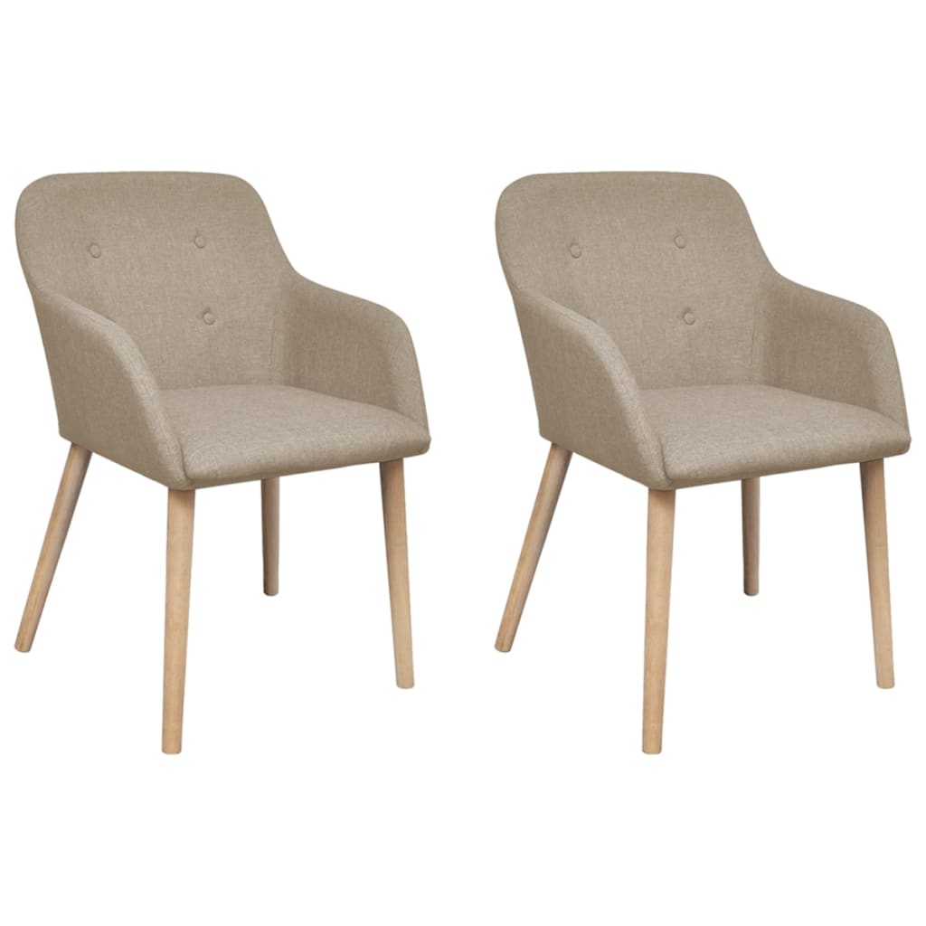 Esszimmerstühle 2er Set Beige Eiche Massivholz
