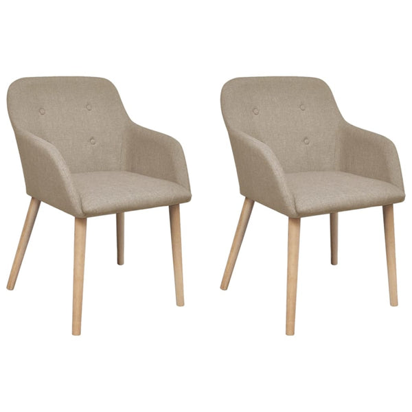 Esszimmerstühle 2er Set Beige Eiche Massivholz