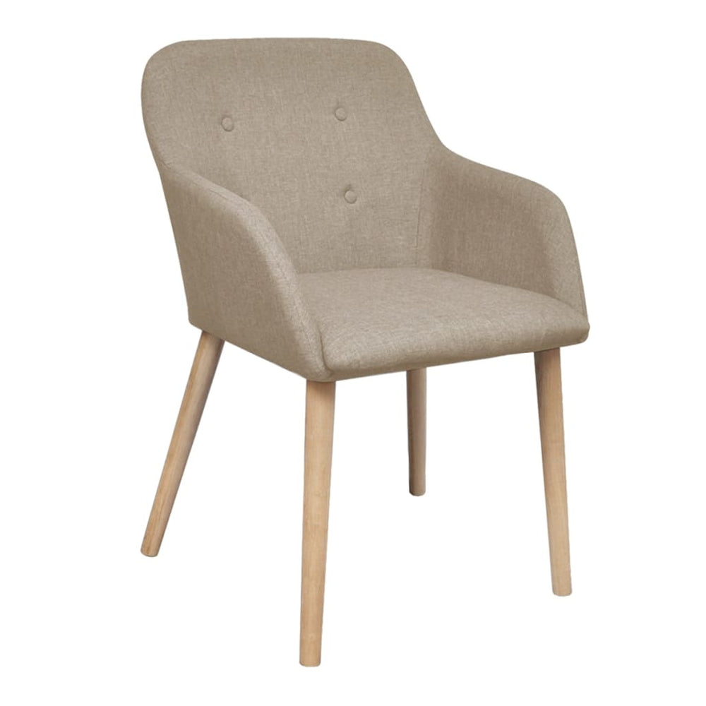Esszimmerstühle 2er Set Beige Eiche Massivholz
