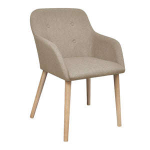 Esszimmerstühle 2er Set Beige Eiche Massivholz