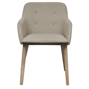 Esszimmerstühle 2er Set Beige Eiche Massivholz