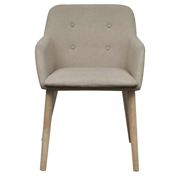 Esszimmerstühle 2er Set Beige Eiche Massivholz