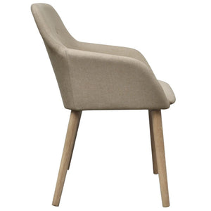 Esszimmerstühle 2er Set Beige Eiche Massivholz