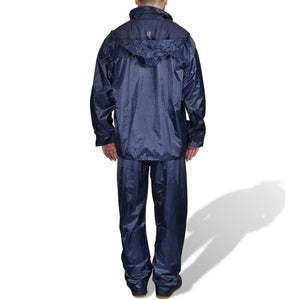 Blaue Regenbekleidung für Männer 2-teilig mit Kapuze Größe XXL