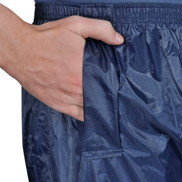 Blaue Regenbekleidung für Männer 2-teilig mit Kapuze Größe XXL