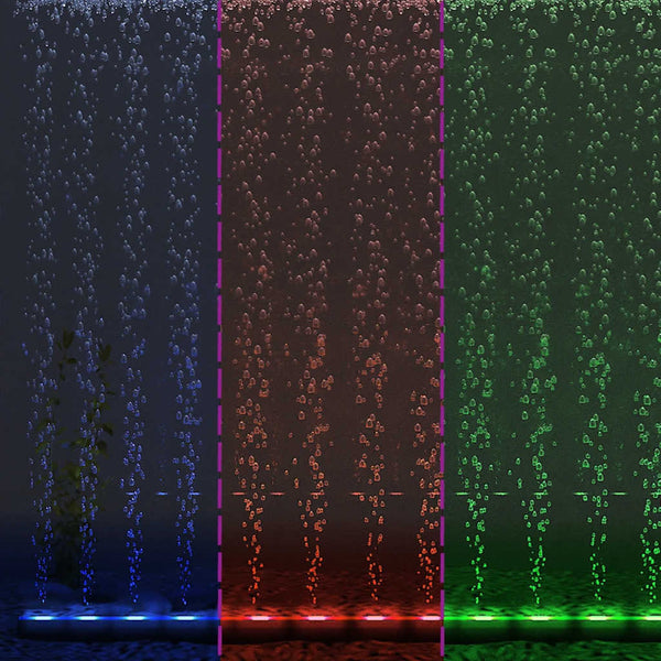 Éclairage LED pour aquarium Lampe à bulles sous-marine RGB 32 cm