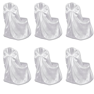 6er Set Stuhlhussen Weiß für Hochzeit & Bankett