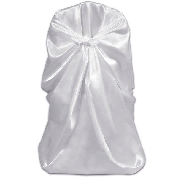 6er Set Stuhlhussen Weiß für Hochzeit & Bankett