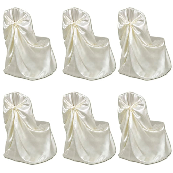 6er Set Stuhlhusse Creme für Hochzeit