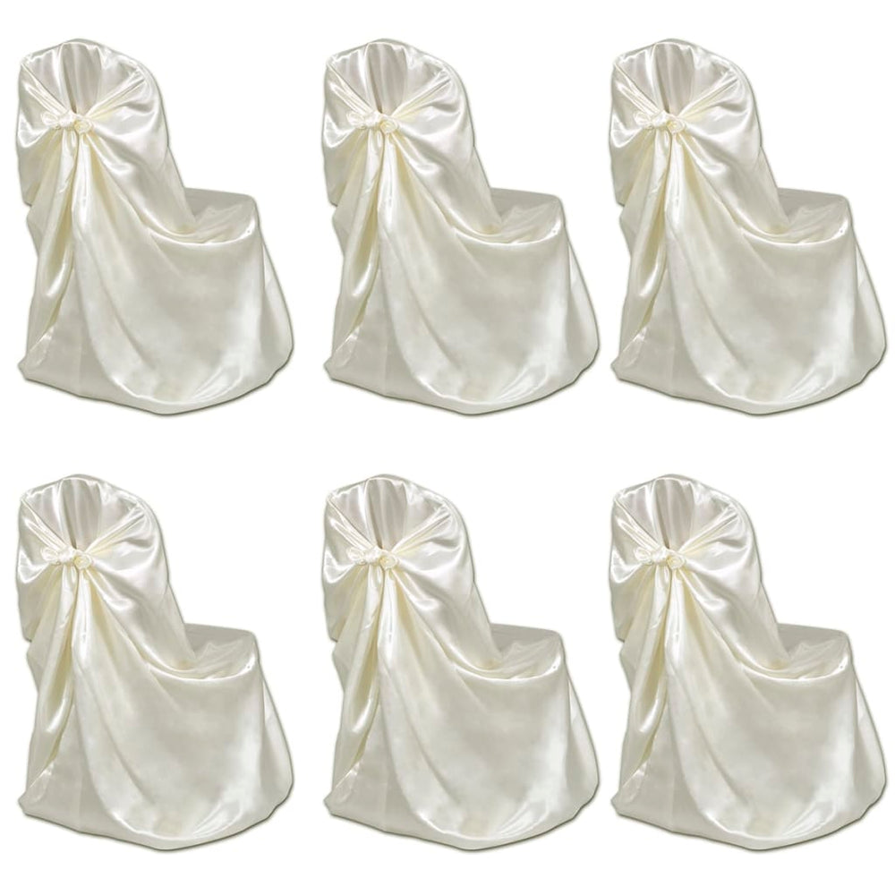 6 x Stuhlhusse für Hochzeit Bankett cremefarben