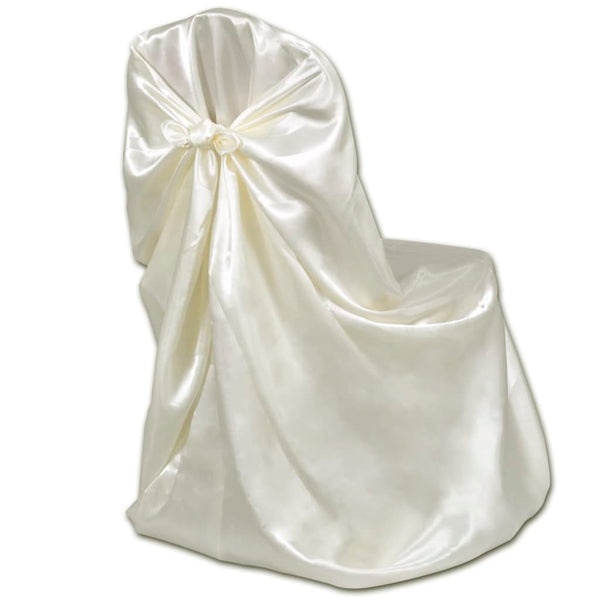 6er Set Stuhlhusse Creme für Hochzeit