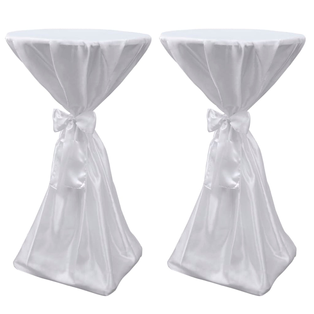2 x Nappe haute pour table mange-debout blanche 60 cm