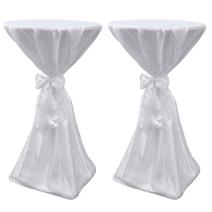 2 x Nappe haute pour table mange-debout blanche 60 cm