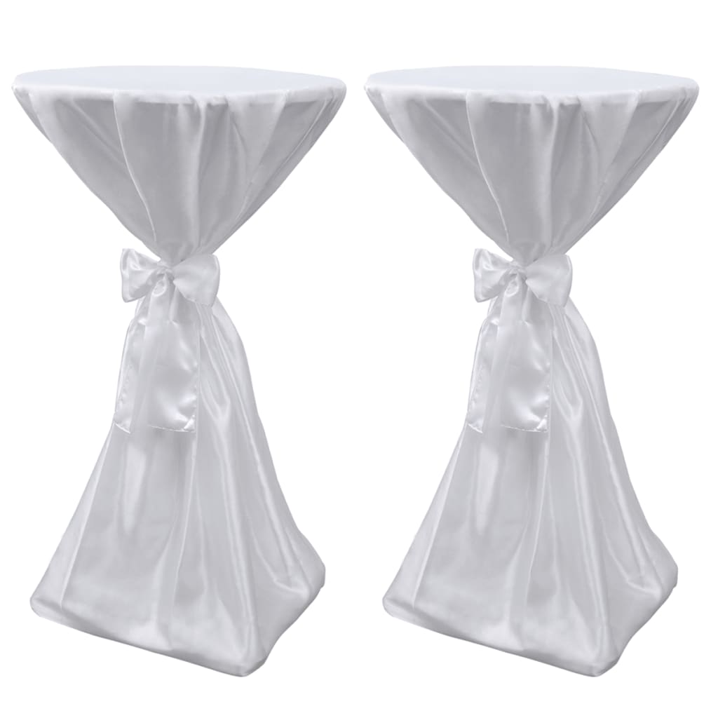 2 x Nappe haute pour table mange-debout blanche 60 cm