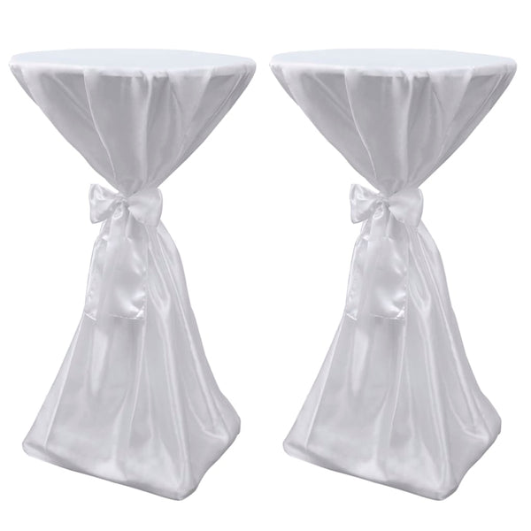 2 x Nappe haute pour table mange-debout blanche 60 cm