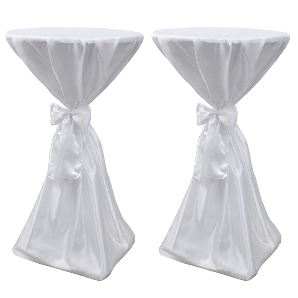 2 x housse de table housse de table mange-debout blanche 70 cm