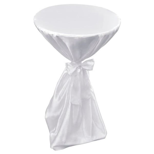 2 x housse de table housse de table mange-debout blanche 70 cm