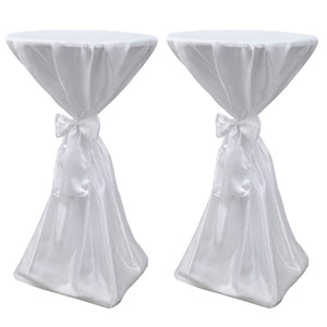 2 x housses de table mange-debout blanches 80 cm