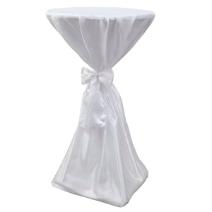 2 x housses de table mange-debout blanches 80 cm