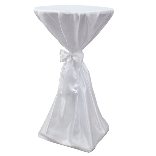 2 x housses de table mange-debout blanches 80 cm