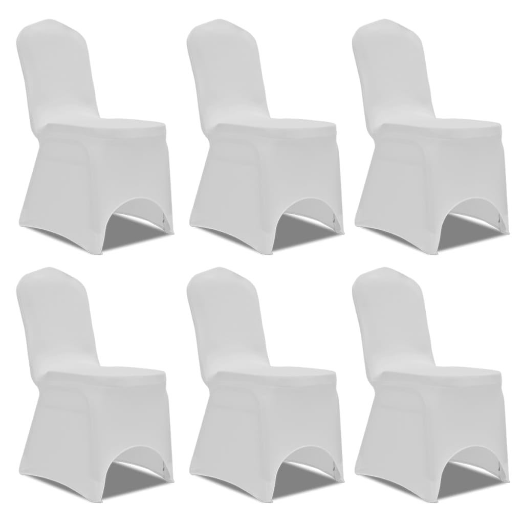 6er Set Stuhlhusse Stretch Weiß