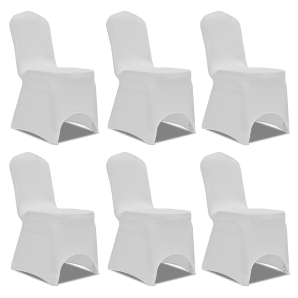 6 x housse de chaise extensible blanche