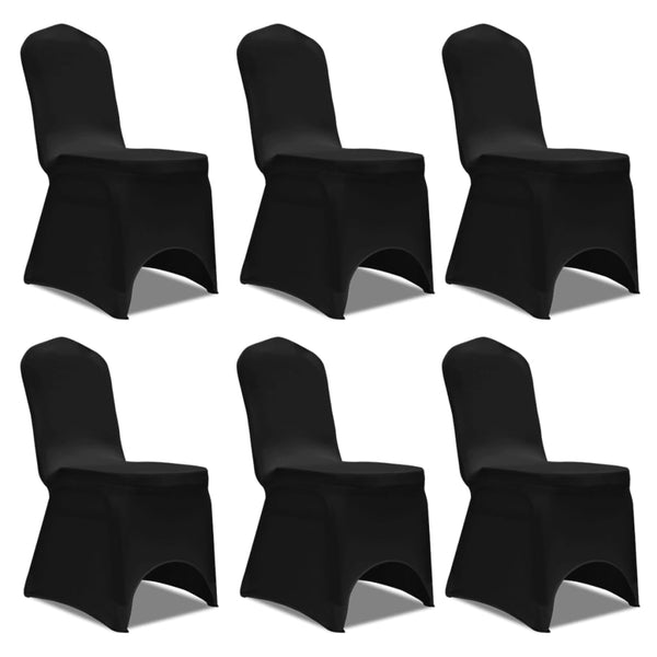 6er Set Stuhlhusse Stretch Schwarz