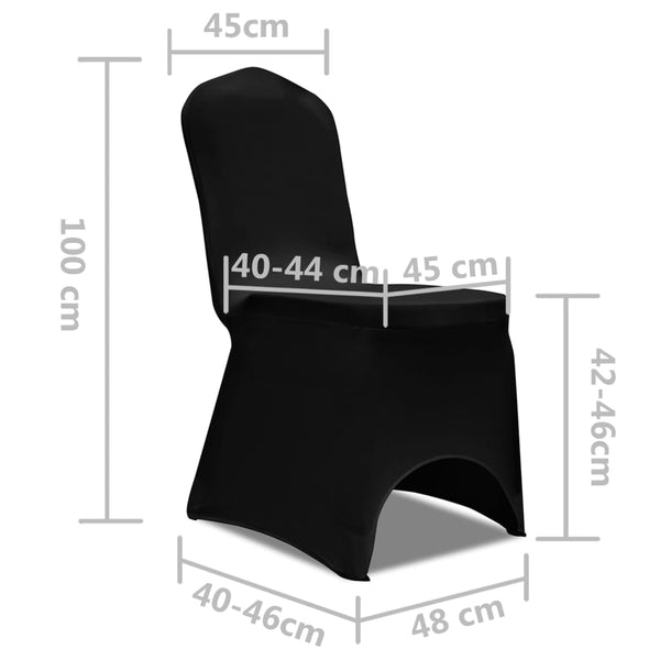 6 x Housse de chaise extensible noire