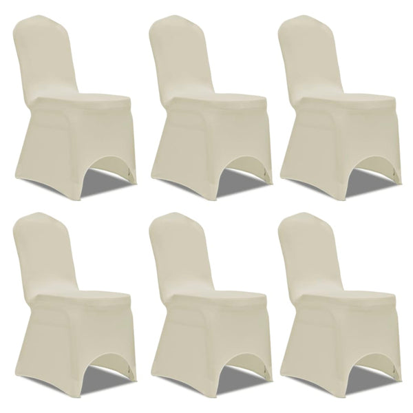 6er Set Stuhlhusse Stretch Cremefarben