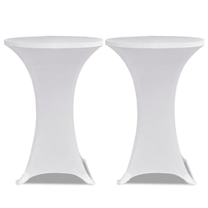2 x Housse de table mange-debout stretch Ø60 cm blanc
