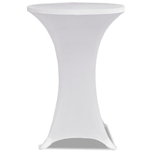 2 x Housse de table mange-debout stretch Ø60 cm blanc