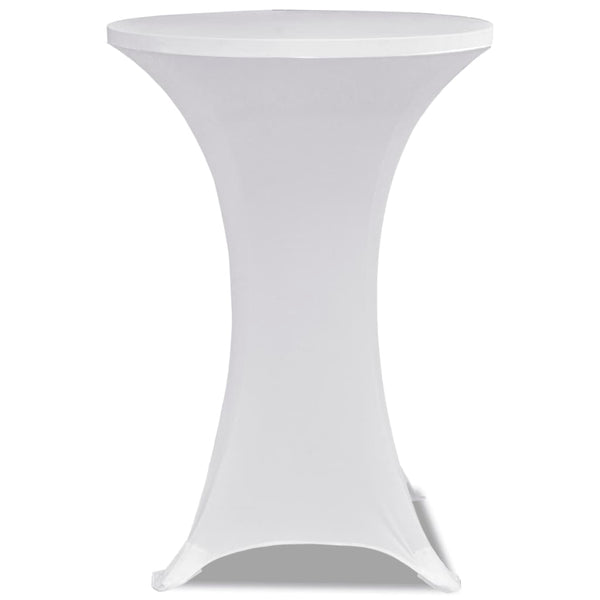 2 x Housse de table mange-debout stretch Ø60 cm blanc