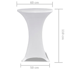 2 x Housse de table mange-debout stretch Ø60 cm blanc