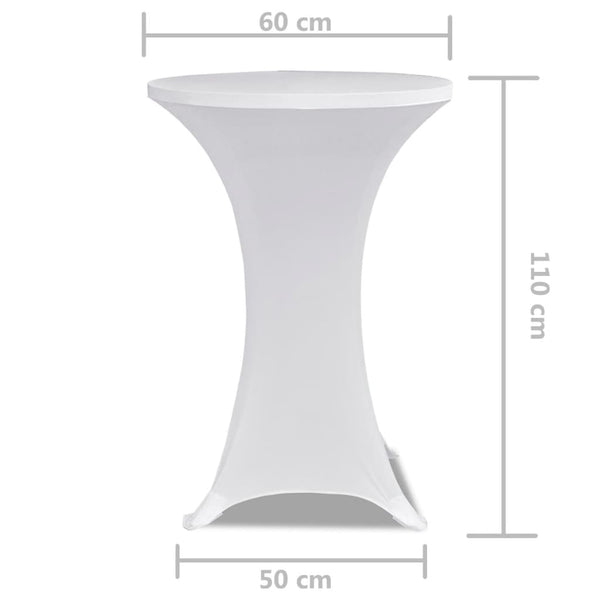 2 x Housse de table mange-debout stretch Ø60 cm blanc