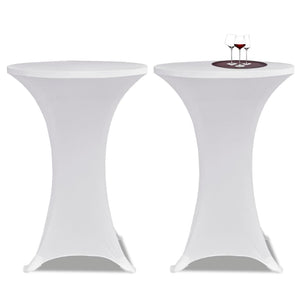 2 x Housse de table mange-debout stretch Ø60 cm blanc