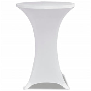 2 x housse de table pour mange-debout housse extensible Ø70 cm blanc