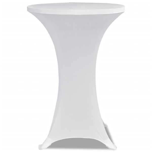 2 x housse de table pour mange-debout housse extensible Ø70 cm blanc