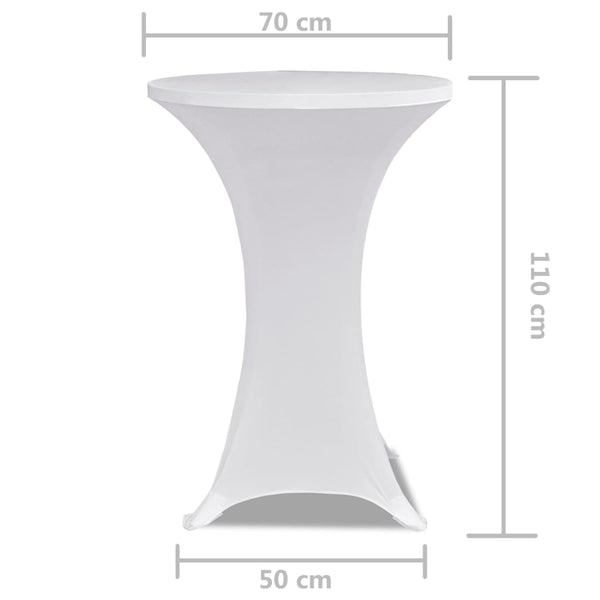 2 x housse de table pour mange-debout housse extensible Ø70 cm blanc